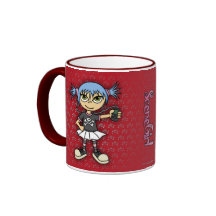 Taza de la carpeta 1 del chica de la escena