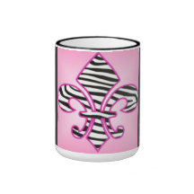 Taza de la cebra de la flor de lis