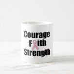 Taza de la cinta del rosa de la fuerza de la fe de tazas