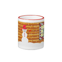 Taza de la escena de la nieve del navidad
