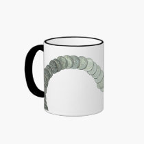 Taza de la escultura de la moneda de diez centavos tazas