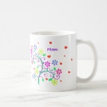 Taza de la flor de la mamá con personalizado nosot