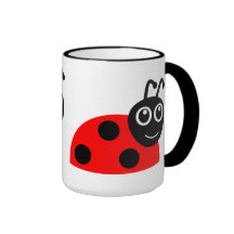 "Taza de la mariquita de la cara de la sonrisa"