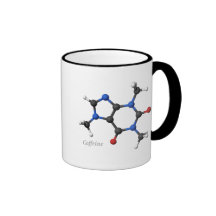 taza de la molécula del cafeína 3D