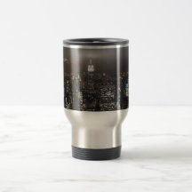 Taza de la noche de Nueva York del paisaje urbano 