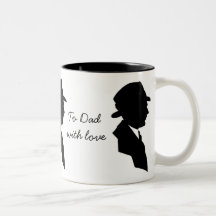 Taza de la silueta del papá/del padre del vintage