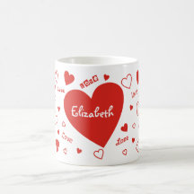 Taza de la tarjeta del día de San Valentín del amo