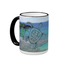 Taza de la tortuga de las islas de Hawaii