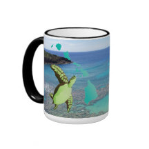 Taza de la tortuga de mar verde de Hawaii