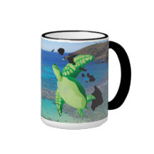 Taza de la tortuga de mar verde de Hawaii