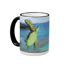Taza de la tortuga de mar verde de Hawaii
