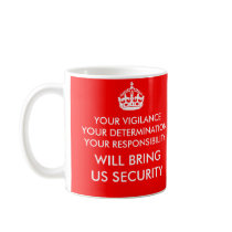 Taza de la vigilancia, de la determinación y de la tazas