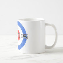 Taza de Lambretta del muchacho de la vespa