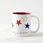 Taza de las estrellas rojas, blancas y azules