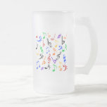 Taza de las notas musicales - vidrio esmerilado