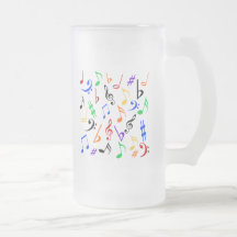 Taza de las notas musicales - vidrio esmerilado