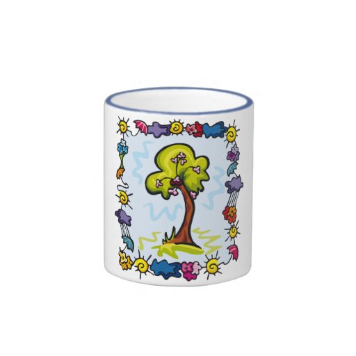 Taza de los árboles de la primavera