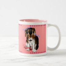 Taza de los corazones de la regla de los perritos