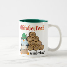 Taza de los pingüinos de Oktoberfest