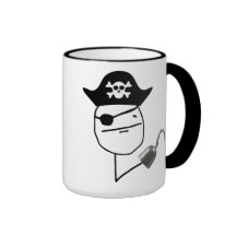 Taza de Meme de la cara de póker del pirata