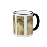 Taza de Primevere del La del ~ de Alfonso Mucha