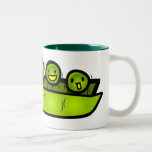Taza de salto del arte del Doodle de los guisantes