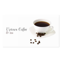 Taza de tarjeta de visita del café y del té