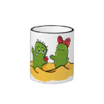 taza de té del amor de la flor del cactus