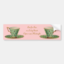 Taza de té del Victorian del vintage Etiqueta De Parachoque