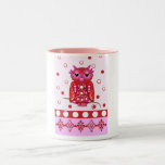 Taza decorativa con el búho del dibujo animado