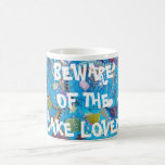 Taza del amante de la torta de las magdalenas azul