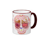 Taza del amor del cráneo del azúcar de las tarjeta