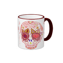 Taza del amor del cráneo del azúcar de las tarjeta