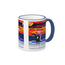 Taza del arte de la reflexión de la ballena