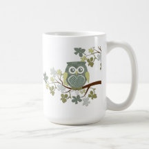 Taza del búho del árbol de la polca