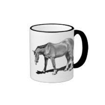 TAZA DEL CABALLO: DIBUJO DE LÁPIZ DEL REALISMO