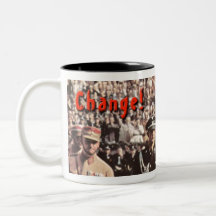 Taza del cambio de Obama. 15oz.