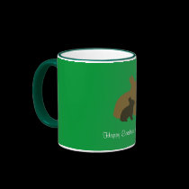 Taza del campanero de dos conejitos tazas