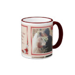 Taza del campanero de los pares de los rosas rojos