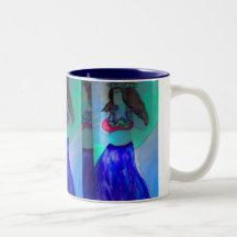 Taza del chica de Hawaii Hula.