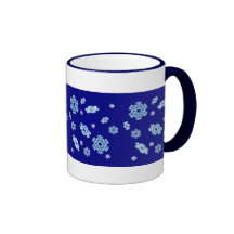 Taza del chocolate caliente del copo de nieve