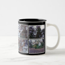 Taza del collage del parque de las hojas de otoño
