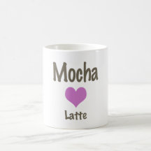 ¡Taza del corazón de Latte de la moca!