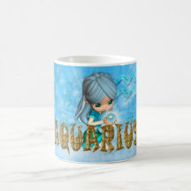 Taza del cumpleaños del zodiaco del acuario con ag