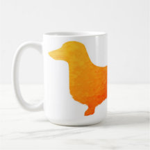Taza del Dachshund de la puesta del sol