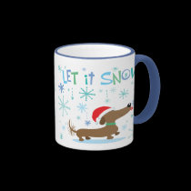 Taza del Dachshund del navidad tazas
