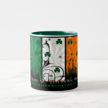 Taza del día de St Patrick con colores irlandeses