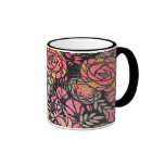 taza del estampado de flores