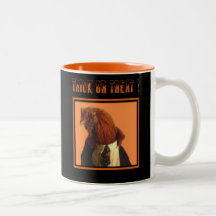 Taza del gallo de Halloween, una visita de la cuen