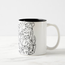 Taza del gatito del garabato
